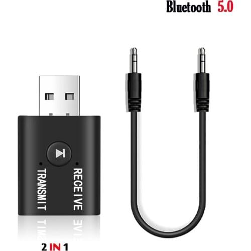 Bluetooth 5.0 Car Kit Audio tx rx 2 In 1 Bluetooth Receiver Transmitter aptx Aptx AUX RCA USB Adapter 3.5mm Jack For Earphone TV