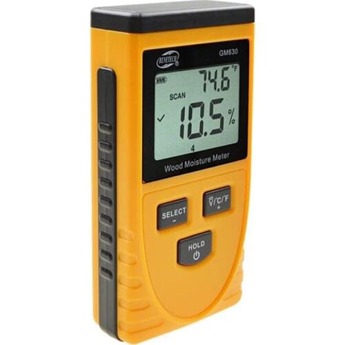 Digital Induction Wood Moisture Meter Temperature Humidity Tester Induction Moisture Tester LCD Display Hygrometer GM630