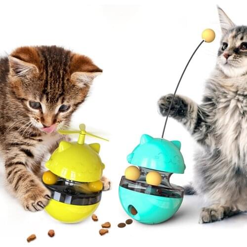 Cat Food Dispenser Treat Toys, Interactive Cat Feeder- Funny Tumbler Style, IQ Traning Interactive Treat Toy, Cat Self-Play