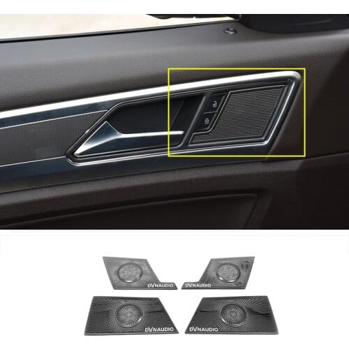 For Teramont Atlas 2017-2021 Stainless steel Car Interior Audio Speaker Sound Cover Trim Frame Car Sticker Auto Accessories 4pcs