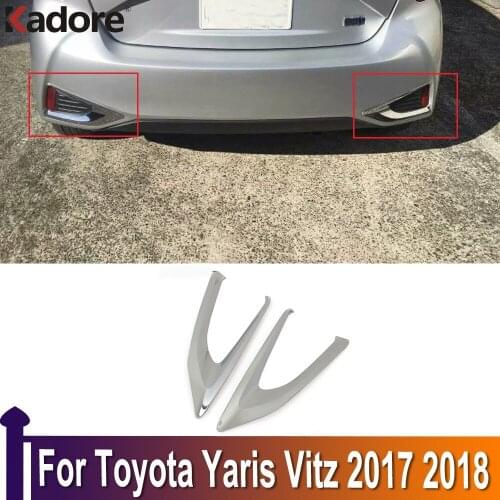 For Toyota Yaris Vitz 2017 2018 ABS Chrome Rear Bumper Reflector Fog Lamp Cover Foglight Trim Exterior Accessories Styling