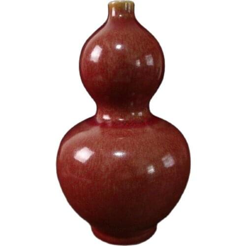 China Old Old Porcelain Red Glaze Porcelain Vase Hulu