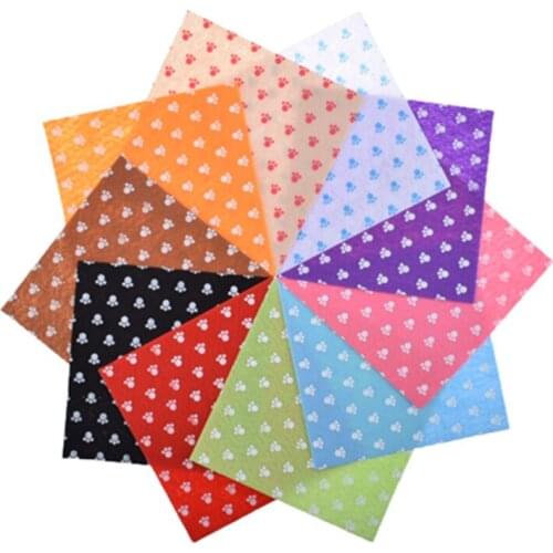 Printed Felt Non Woven Fabric 1mm Thickness Polyester Cloth For Sewing Dolls Crafts Home Decoration Pattern Bundle 10pcs15x15cm