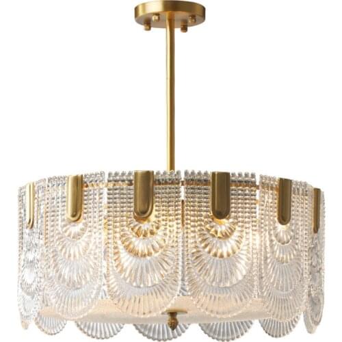 French Romantic Living Room Dining Room Bedroom Modern Style Drop Glass Round Chandelier Lamps E14 AC110-240V