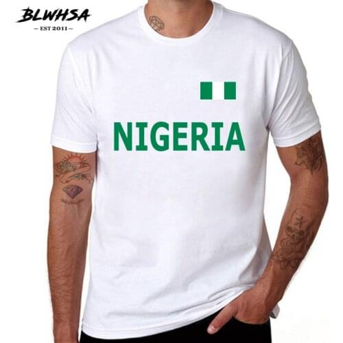 BLWHSA Summer T shirts Men NIGERIA Short Sleeve 100% Pure Cotton Fashion Nigeria Tees Brand Summer Clothing