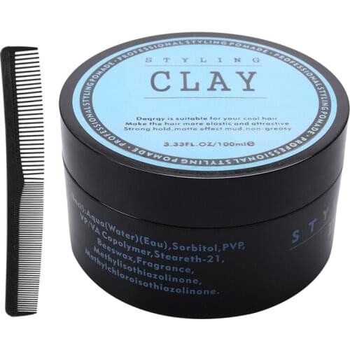 Hair Styling Comb With Hair Styling Clay Daily Use Mens Hair Clay High Strong Hold Low Shine Hair Styling Wax 100Ml