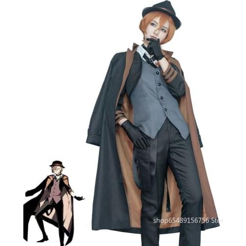 Anime Chuya Nakahara Cosplay Bungou Stray Dogs Costume Port Mafia Cosplay Chuya Nakahara Costume Halloween Uniforms Suits