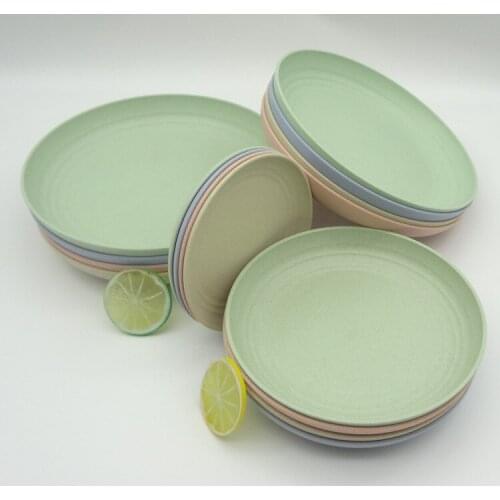 Lightweight Wheat Straw Plate Unbreakable Dinner Plate Dishwasher and Microwave Kitchen Tableware Bar Counter Tool