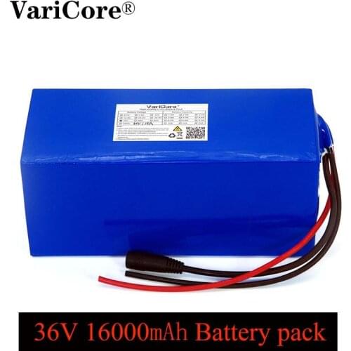 VariCore 36V 16ah 18650 lithium Battery pack and 800Watt 20A bms protection 16000mAh backup power supply