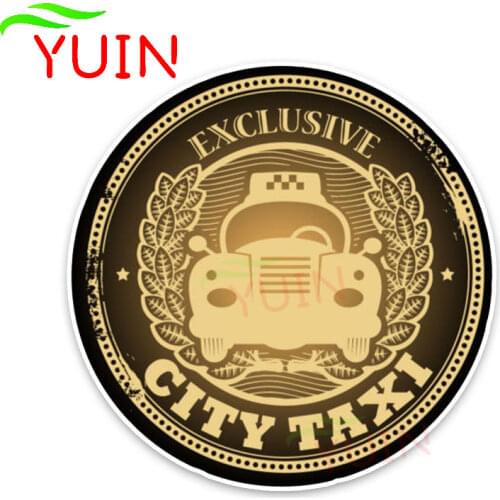 Fashion CITY TAXI EMBLEM Window Car Sticker Personality Motorcycle Cars Accessories PVC Decoration Waterproof Decal 14*14cm