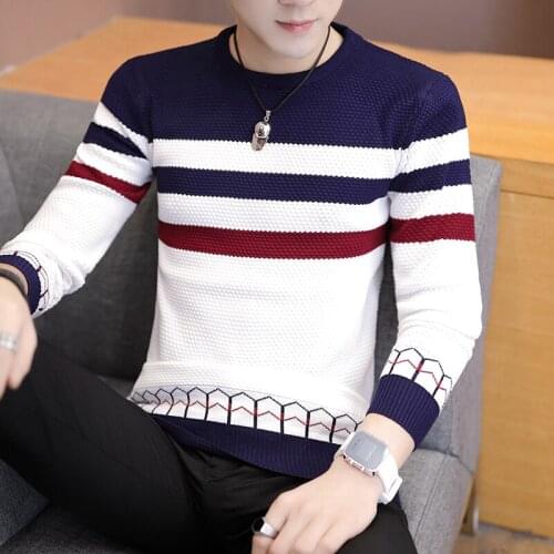 Men Sweater Thin 2020 New Arrival Autumn And Winter Male Knitted Pullover Sweater Teenage Boys Korean Style Hot Selling M12