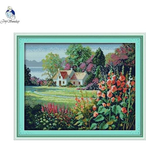 Joy Sunday fwild scenery cross stitch kit art pattern 11CT 14CT counting and stamping canvas embroidery set home decoration gift