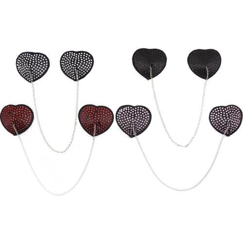 1 Pair Sexy Stickers Lingerie Sequin Tassel Breast Bra Heart Nipple Cover Adhesive for Erotic Lingerie Stickers