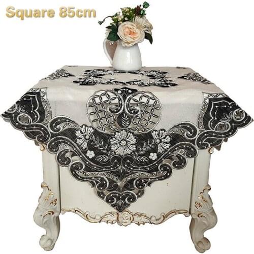 Pastoral Handmade Hollow Beaded Classical Square Tablecloth Bedroom Living Room Coffee Table Furniture Electrical Cover Cloth