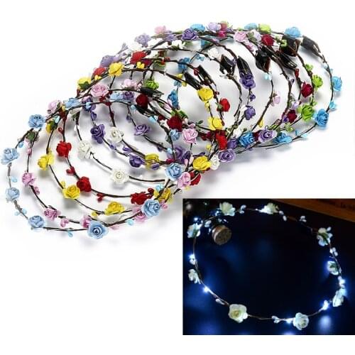 30pcs Princess Birthday Carnival Gift Bubble Headdress Glowing Light Garland Headband Hair Accessories Flower Wreath