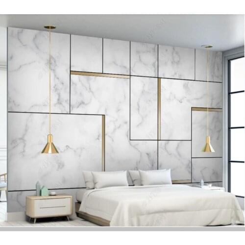 Custom Nordic personality marble geometric golden 3d wallpaper mural living room tv wall bedroom wall papers home decor