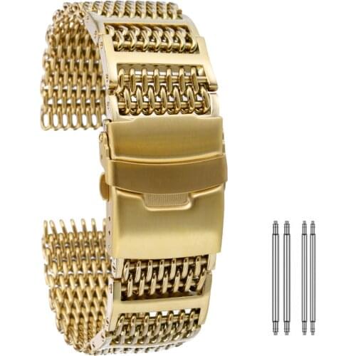 High Quality Stainless Steel Watch Band 20mm 22mm 24mm Mesh Wrist Strap Gold/Rose Gold/Blue Men Women Bracelet Watch Accessories