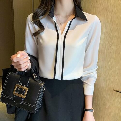 Vogue solid color office ladies shirts Womens Blouses New Spring Autumn Long Sleeve Shirts Tops Blusas Mujer