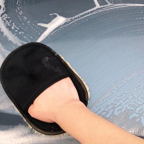 Woolen Car Wash Gloves Car Cleaning Cloth Dust Remover Sponge Fleece Thickening Plus Fleece Cleaning Gloves For Car Beauty