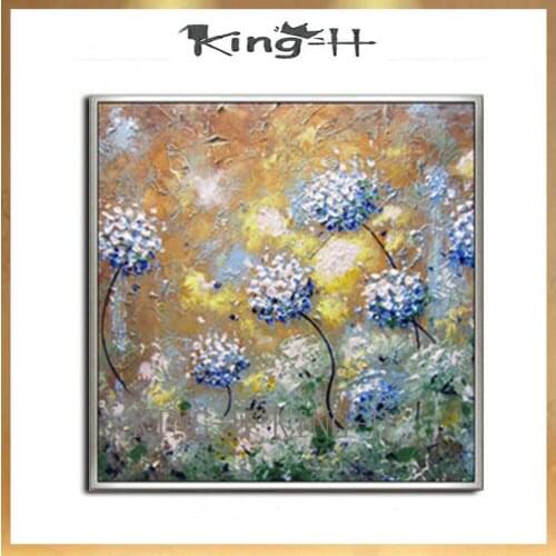 Modern hand-painted oil painting knife thick oil animals colorful dandelions and red hair of children room decorate hotel lobby