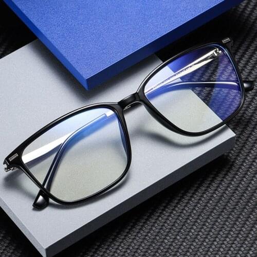 TR90 Blue Light Blocking Glasses Men Women Vintage Oversized Square Glasses Frame Optical Myopia Eyeglasses Frames Clear Eyewear