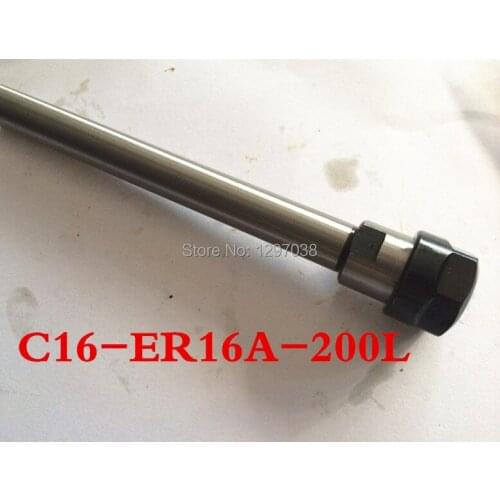 C16-ER16A-200L Shank diameter 16mm Collet Chuck Holder Extension Straight Shank 200mm for ER16 Collet with ER16 A Type Nut