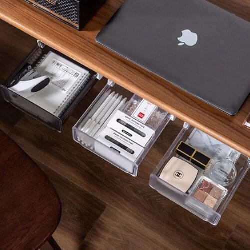 Drawer box under desk, organizing box, dorm desk small invisible drawer box,Office Stationery Organizer