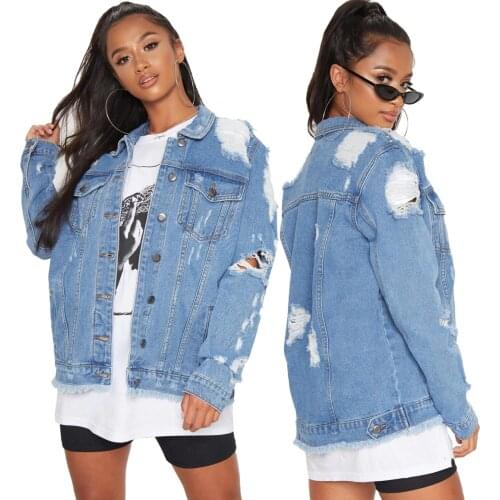 2020 autumn sexy fashion denim jacket female long-sleeved boyfriend casual denim jacket retro button streetwear top