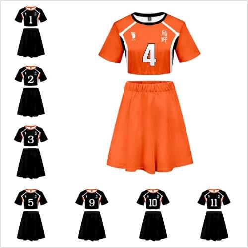 Haikyuu Cosplay Costume Karasuno High School Volleyball Club Hinata Shyouyou Sportswear Jerseys Skirt Suit