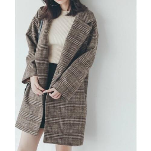 Mozuleva 2020 Autumn Winter Korean Plaid Women Work Blazer Jacket Casual Single-button Suit Jacket Female Elegant Woolen Coat