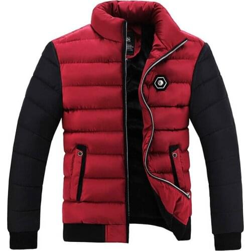 Winter Jacket Men Coats 2019 New Slim Fit Stand Collar Cotton-Padded Brand Fashion Parkas Coats Jackets Outerwear 3XL 4XL