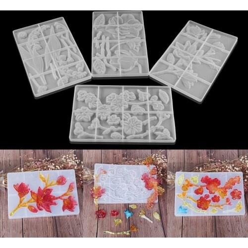 1pcs Resin Peony Orchid Flower Butterfly Leaf Silicone Mold for Chocolate Polymer Clay Fudge Cake Decorating Fudge Mold