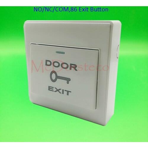 10 PCS High quality NO/NC/COM 86mm plastic exit button exit switch + Wall back box for all kinds doors Access Control Button