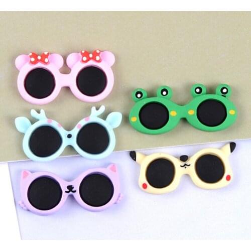 20pcs/lot New Kawaii Resin cartoon glasses for Scrapbook Hair Bow Decoration DIY Fashion Accessories