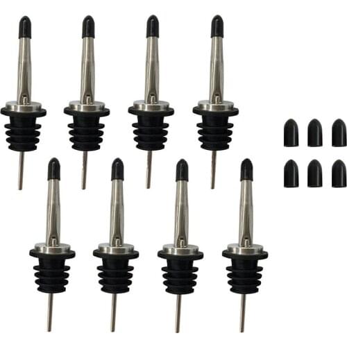 4pcs/lot Liquor Spirit Pourer Flow Wine Bottle Pourer Stainless Steel Wine Stopper Barware Oil Bottle Wine Pourers