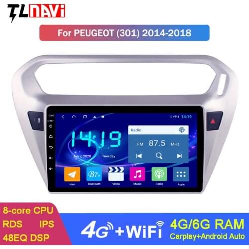IPS DSP CARPLAY 4G+64G Android 9 Car Multimedia player For peugeot 301 citroen elysee 2014 2015 2016 2017 2018 gps Navigation