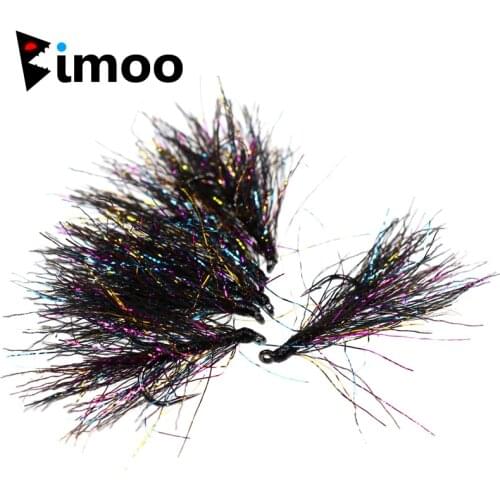 Bimoo 6PCS #4 Flasher Streamer Fly Deceiver Teaser Fly For Trout Fly Fishing Fishing Lure