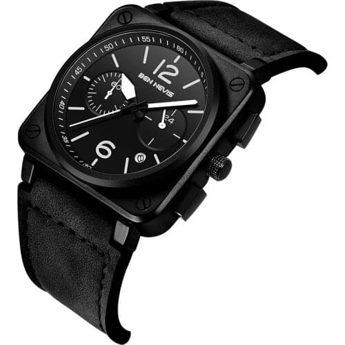 Mens Quartz Sports Watches Fashion Top Brand Leather Strap Creative Waterproof Wristwatches Man Clock Relogio Masculino QW039