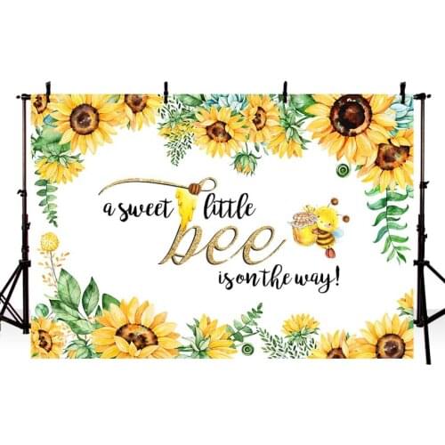 MEHOFOTO Bee Baby Shower Backdrop A Sweet Little Bee Sunflower Photography Background Honey Bumble Bee Baby Shower Party Banner