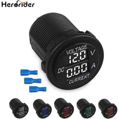 Herorider Truck Marine Waterproof Boat Voltmeter Gauge Current Tester Ammeter Led Digital Voltmeter Ammeter Motorcycle