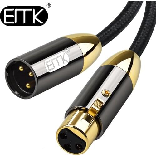 EMK XLR Cable Microphone Audio Sound Cable XLR Male to Female Extension XLR Cable for Mixer Stereo Camera Amplifier