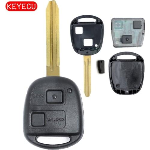 Keyecu Remote Key 2 Button 304MHz With 4D68 Chip for Toyota Prado 120 2002-2004 P/N: 60120