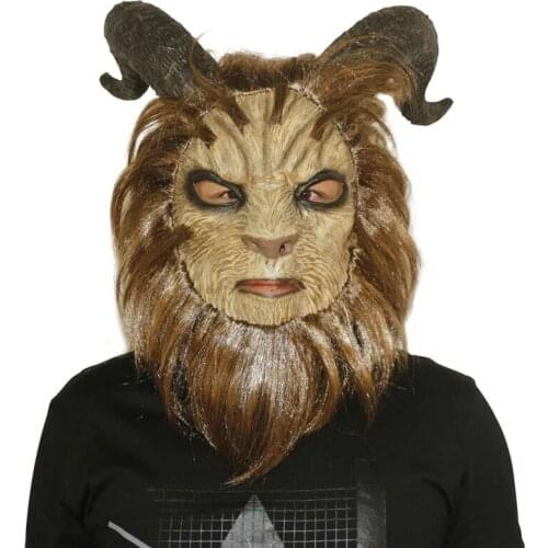 Movie Beauty and the Beast Cosplay Prince Mask Lifelike Face Muffle Halloween Carnival Costume Props