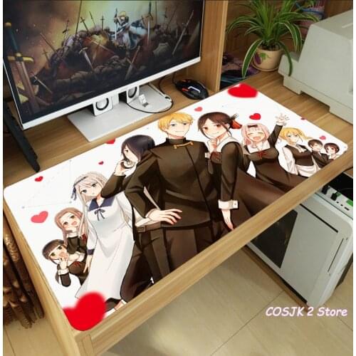 Anime Kaguya-sama: Love Is War Fujiwara Chika Mouse Pad Thicken Laptop Gaming Mice Mat Desk Keyboard Mat Anti-Slip Playmat Gifts
