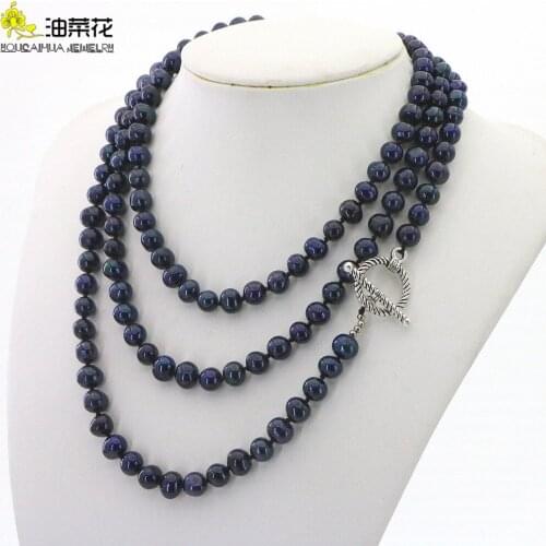 Beautiful Elegant 7-8mmg Natural Pearl Necklace Long Sweater Chain Jewelry Fashion Girl Accessories Wedding Christmas Gift 50