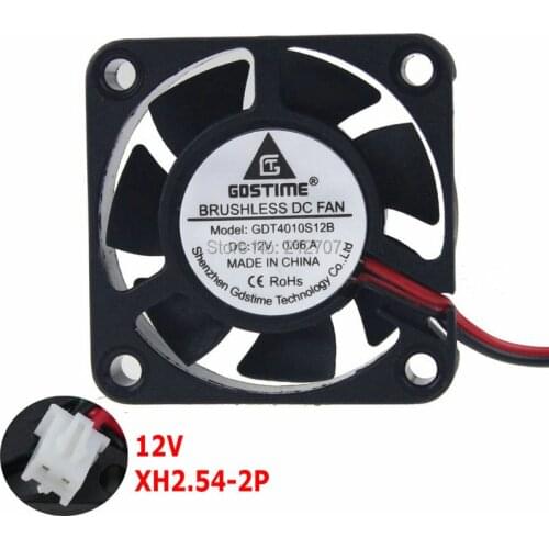 10PCS Gdstime Cooler 40 x 40 x 10mm 4010s 2Pin DC 12V 40mm Computer Cooling Fan for 3D Printer