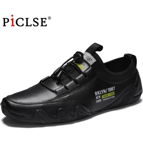 Large size Genuine Leather Men Casual Shoes For Men Loafers Fashion Leather Shoes Men Flats Black Walking Driving Men shoes