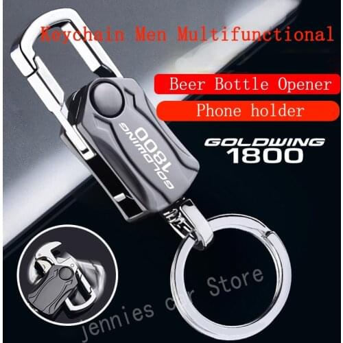 Multifunctional metal keychain key ring bottle opener for honda goldwing 1800 gl1800 2018 2012 2005 motorcycle accessories