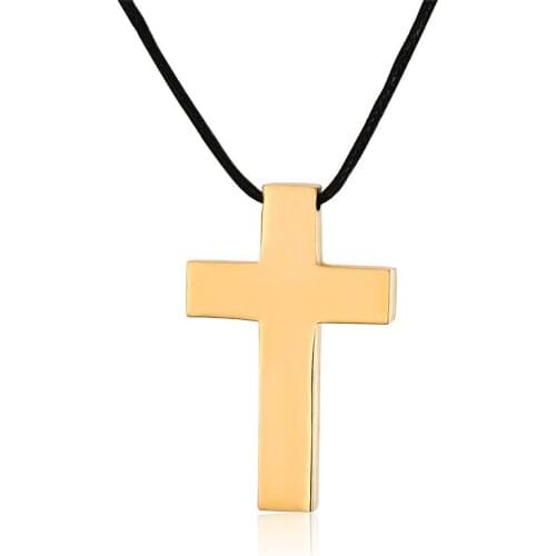 Cross Necklaces & Pendants For Men Stainless Steel Silver Color/Black Color Male Pendant Necklaces Prayer Jewelry Friend Gift