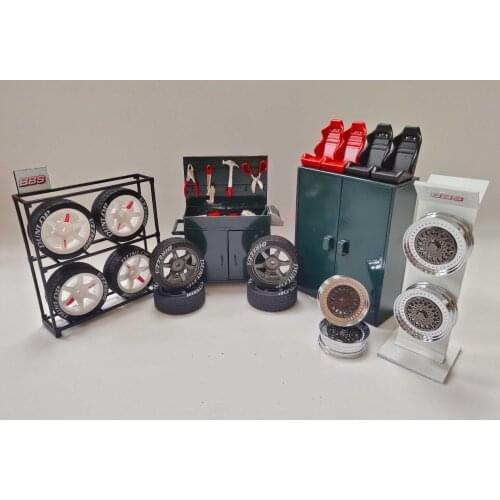 1/18 model car scene props repair tools kit garage scene accessories maintenance Tool